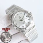 Omega Replica Constellation 38MM Premium Steel Original Movement White/Black Face Watch